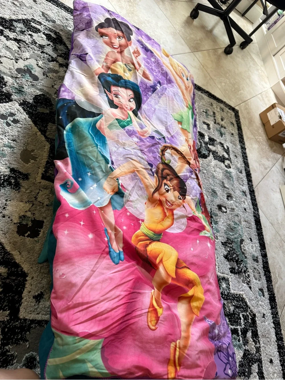 Purple Disney Fairies Kids Bedding Comforter Sleeping Bag- Tinker Bell Design